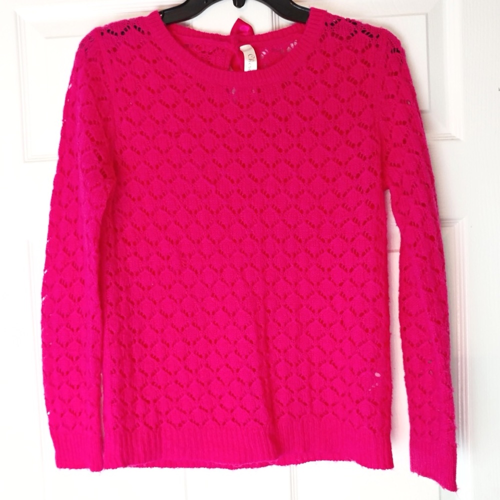 4/$15 🌻 CHEROKEE Girls Size XL Hot Pink Knit Sweater